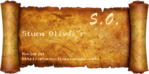 Sturm Olivér névjegykártya
