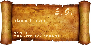 Sturm Olivér névjegykártya